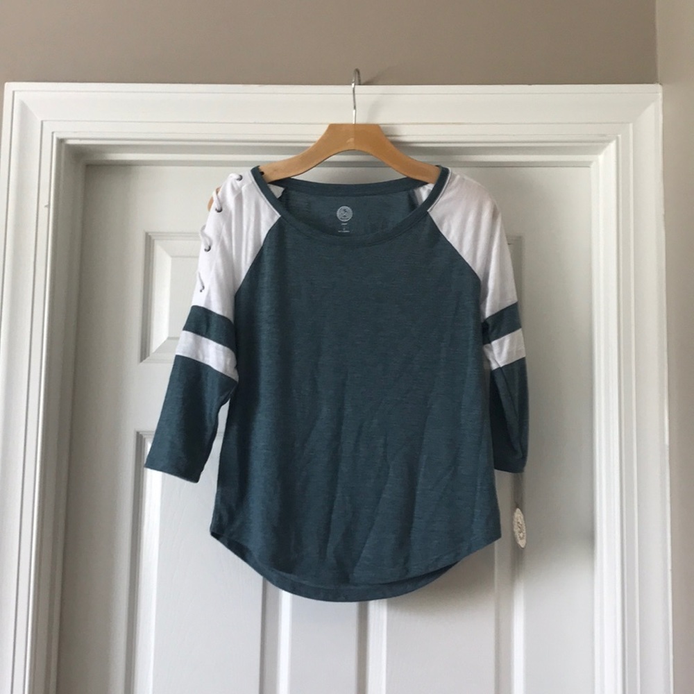 Baseball Tee with Crossed Sleeves